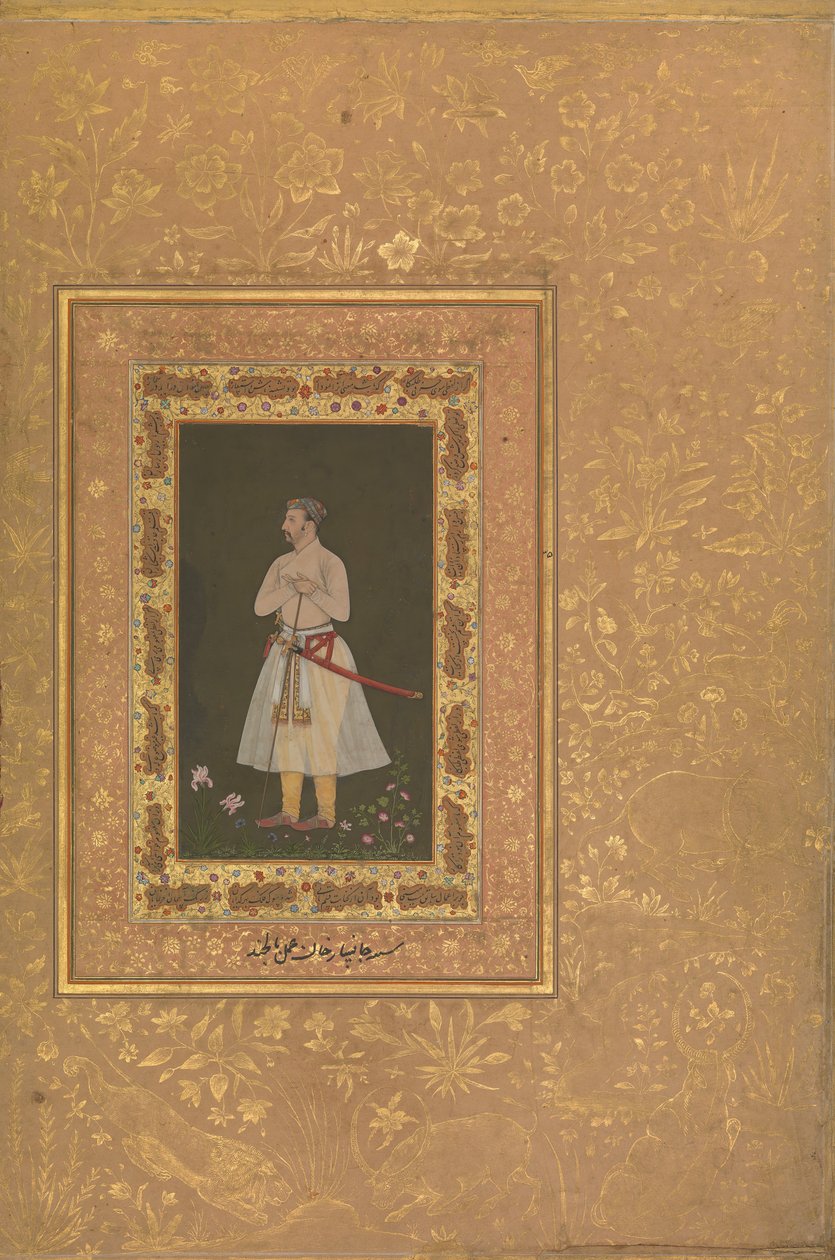 Portrét Jahangir Beg, Jansipar Khan, Folio z alba Shah Jahan, ca. 1627 od Balchand