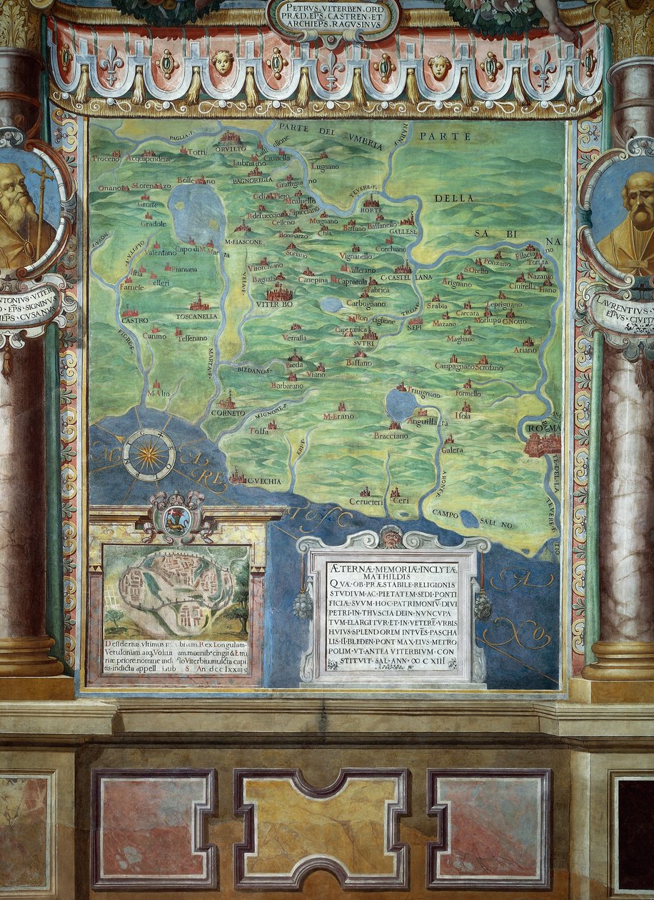 Římská půda Tuscia darovaná církví hraběnkou Matildou, detail fresek od Baldassare Croce od Baldassare Croce