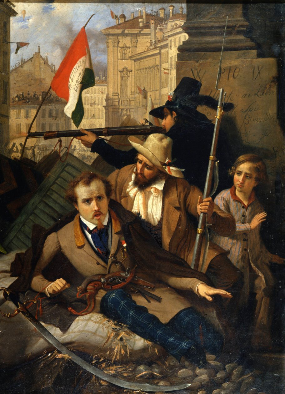 Risorgimento: The Five Days of Milan (Cinque giornate di Milano) (18-22 března 1848): toto je jedna z prvních epizod revolucí z roku 1848 (součást první italské války za nezávislost), která viděla vzestup Milánců. populace povstalců proti od Baldassare Verazzi