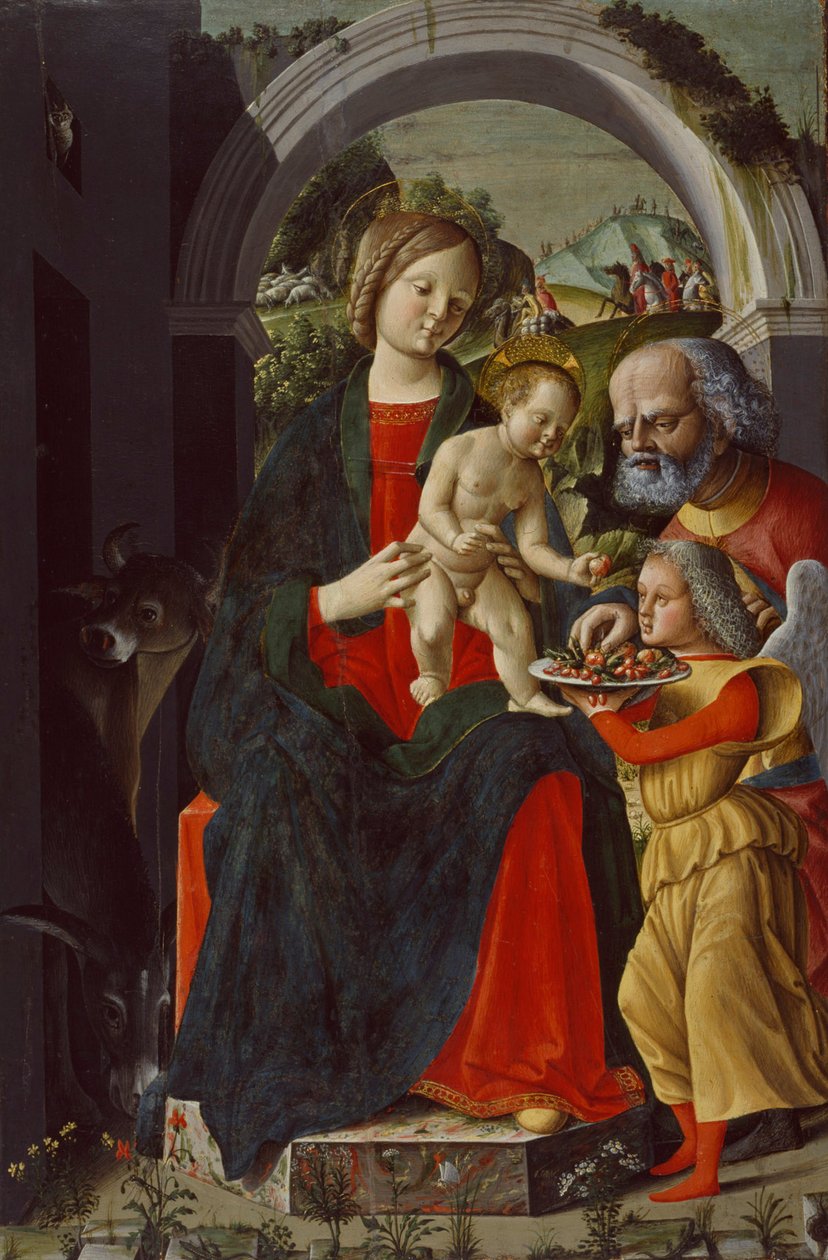 Svatá rodina s andělem, c.1485 od Baldassare di Matteo Carrari