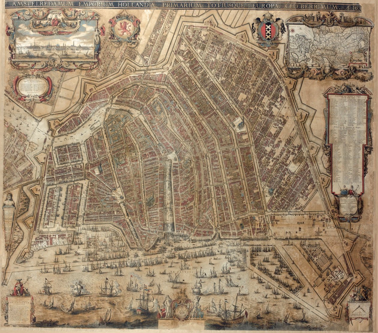Mapa Amsterdamu od Balthasar Florisz. van Berckenrode