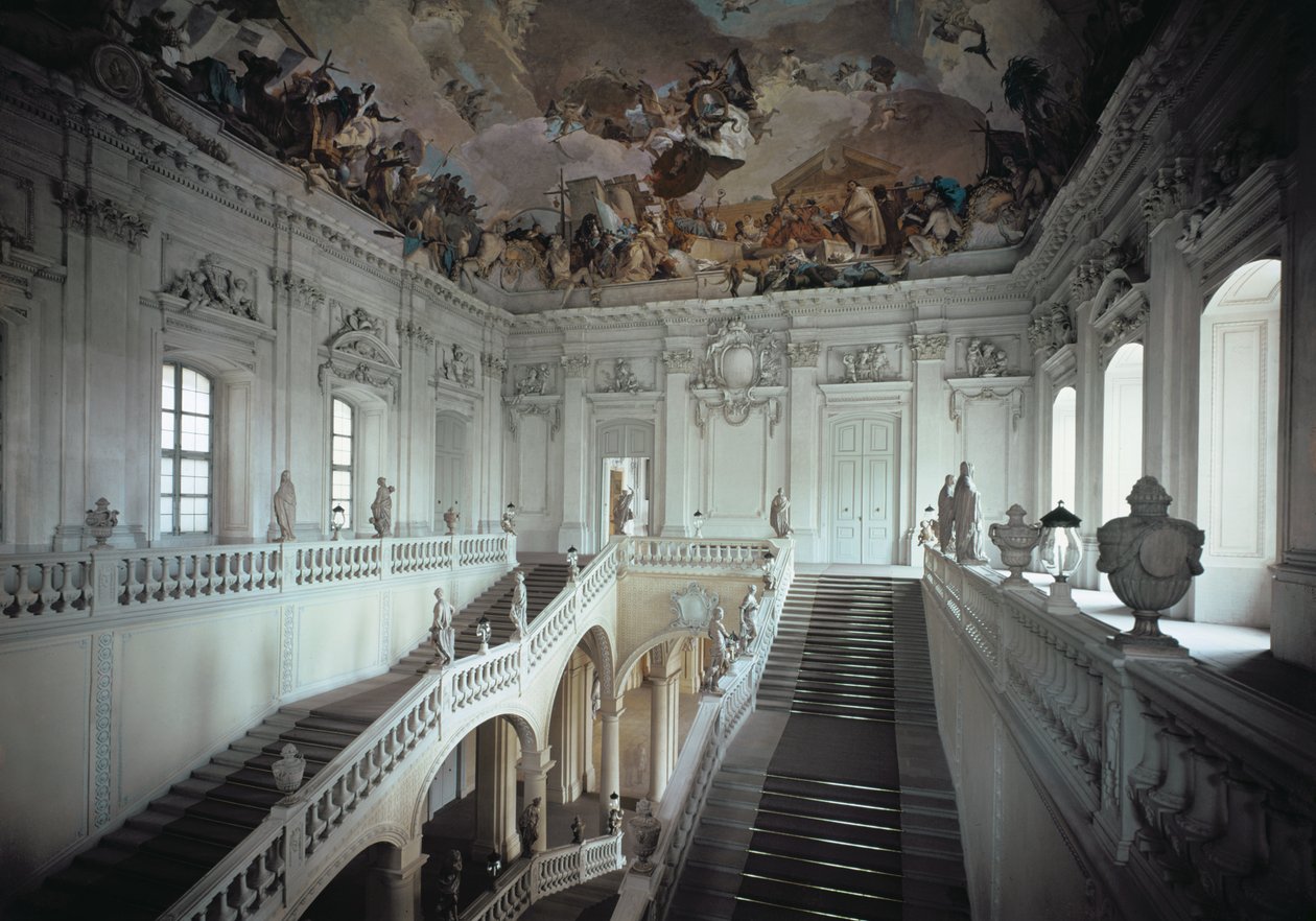 Schodiště postavené v letech 1719-44 od Balthasar Neumann