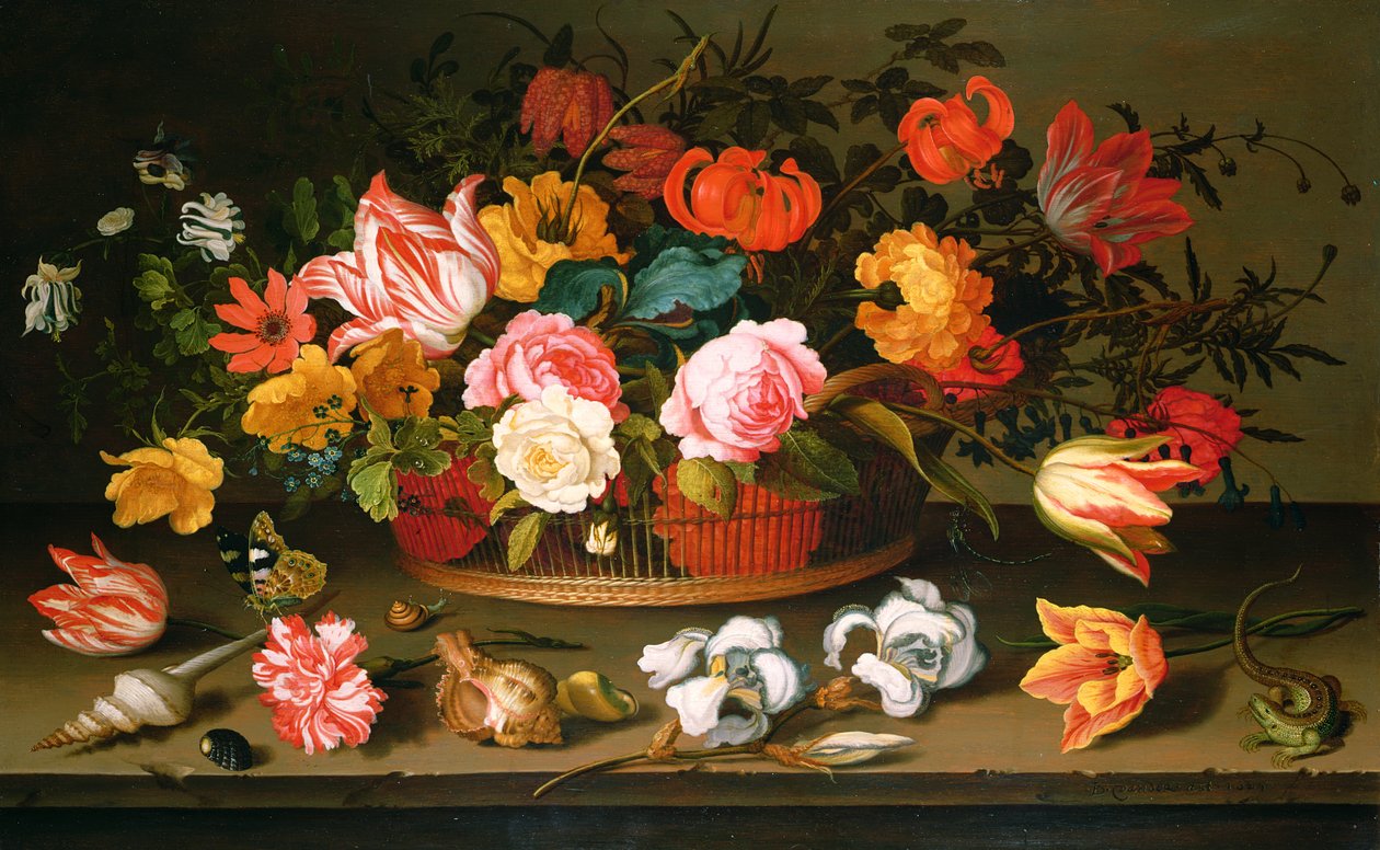 Košík květin, 1625 od Balthasar van der Ast