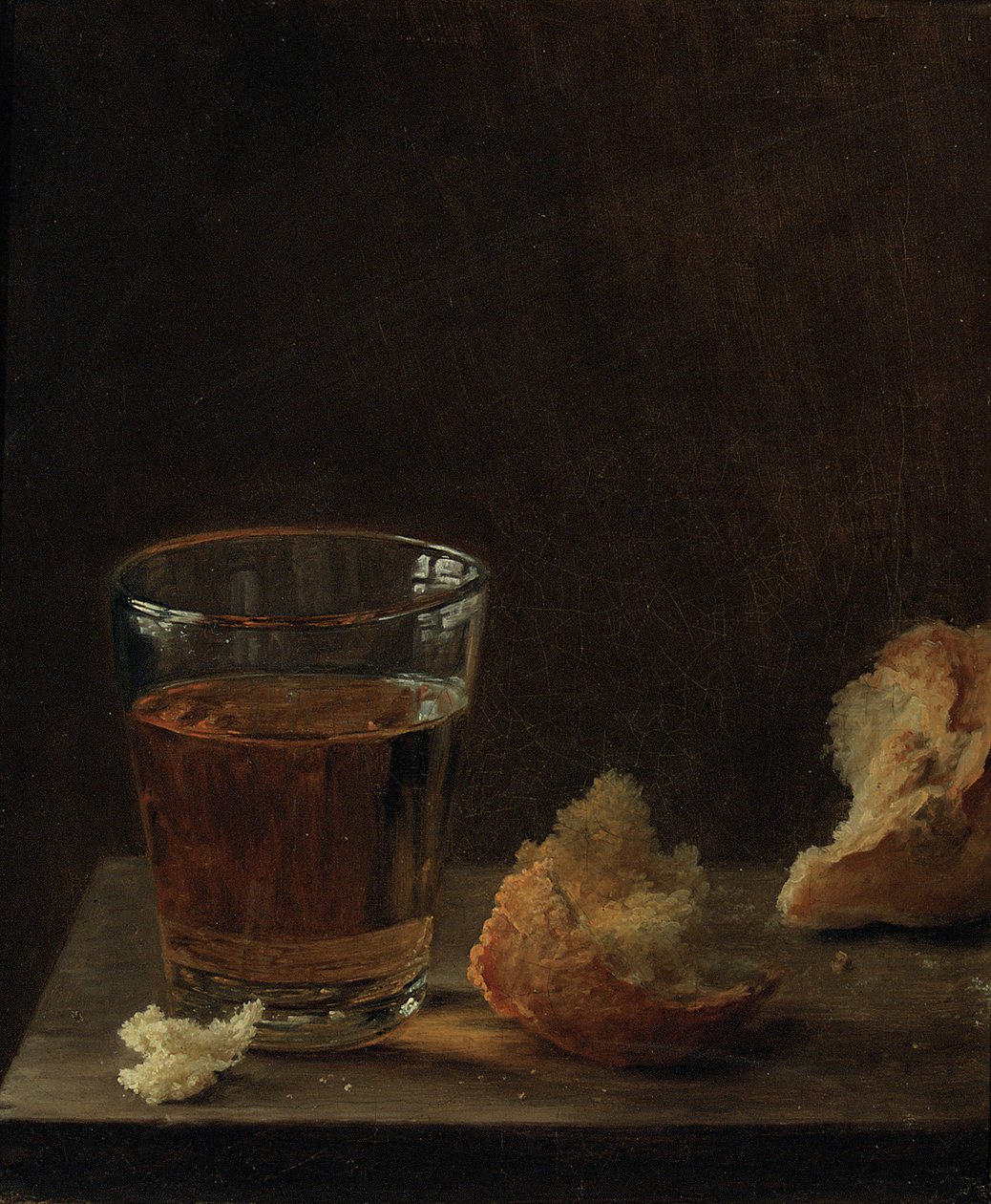 Sklenice piva a houska na stole od Balthasar Denner