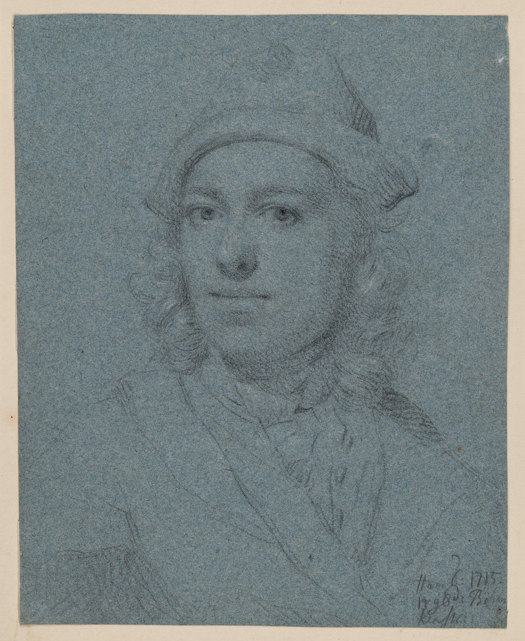 Hrudní portrét mladého muže v čepici, zepředu od Balthasar Denner