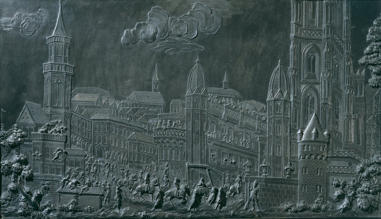 Korunovační průvod císaře Františka I. Štěpána von Lorraine ve Frankfurtu nad Mohanem 10. října 1745 od Balthasar Ferdinand Moll