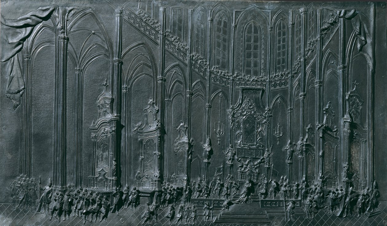 Korunovace Marie Terezie v pražské katedrále na "krále" českého dne 12. května 1743 od Balthasar Ferdinand Moll