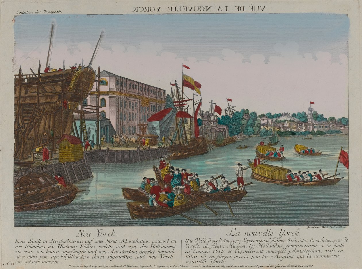 ?Výhled na New York?, kolem roku 1776 od Balthasar Friedrich Leizelt