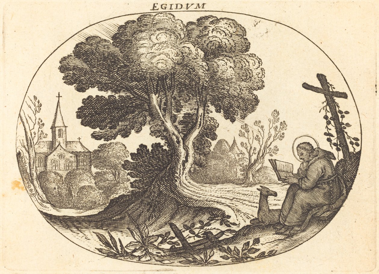 Svatý Egidius a laň od Balthasar Moncornet