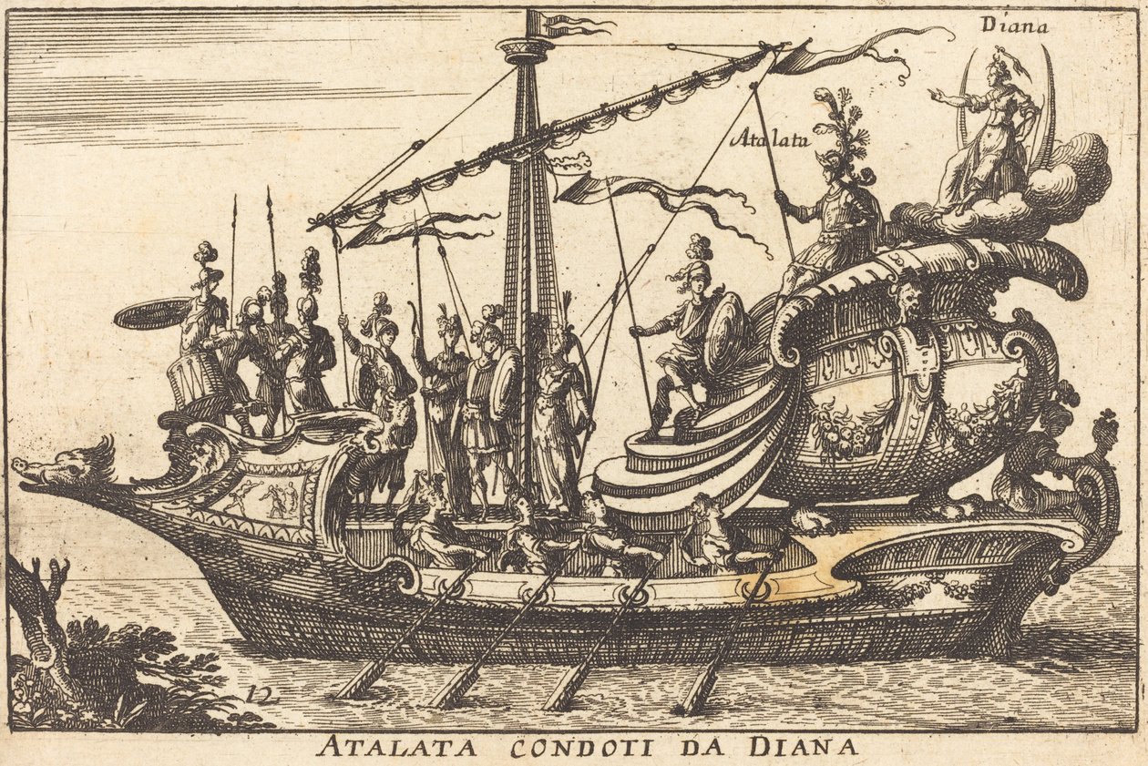 Atalanta vedená Dianou od Balthasar Moncornet after Remigio Cantagallina