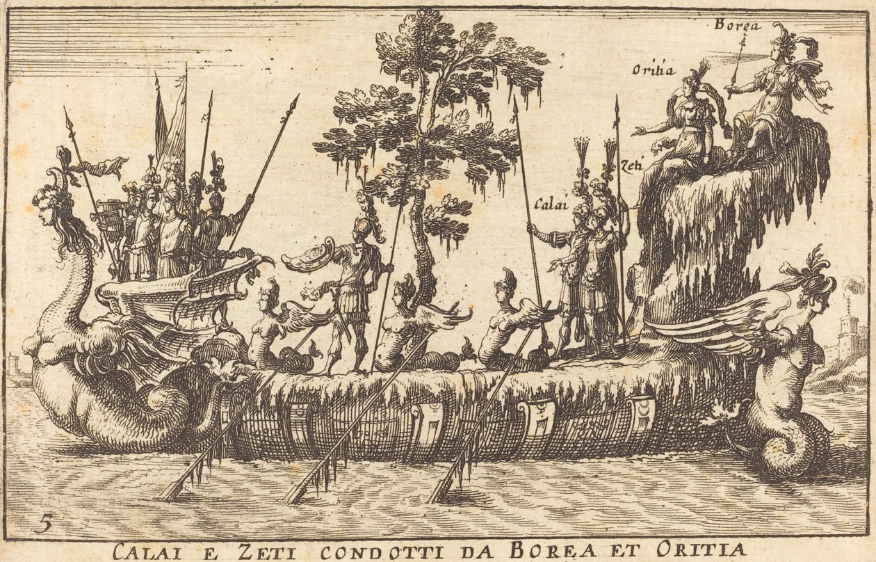 Calai přinesly ze Zeti Borea a Oritia od Balthasar Moncornet after Remigio Cantagallina