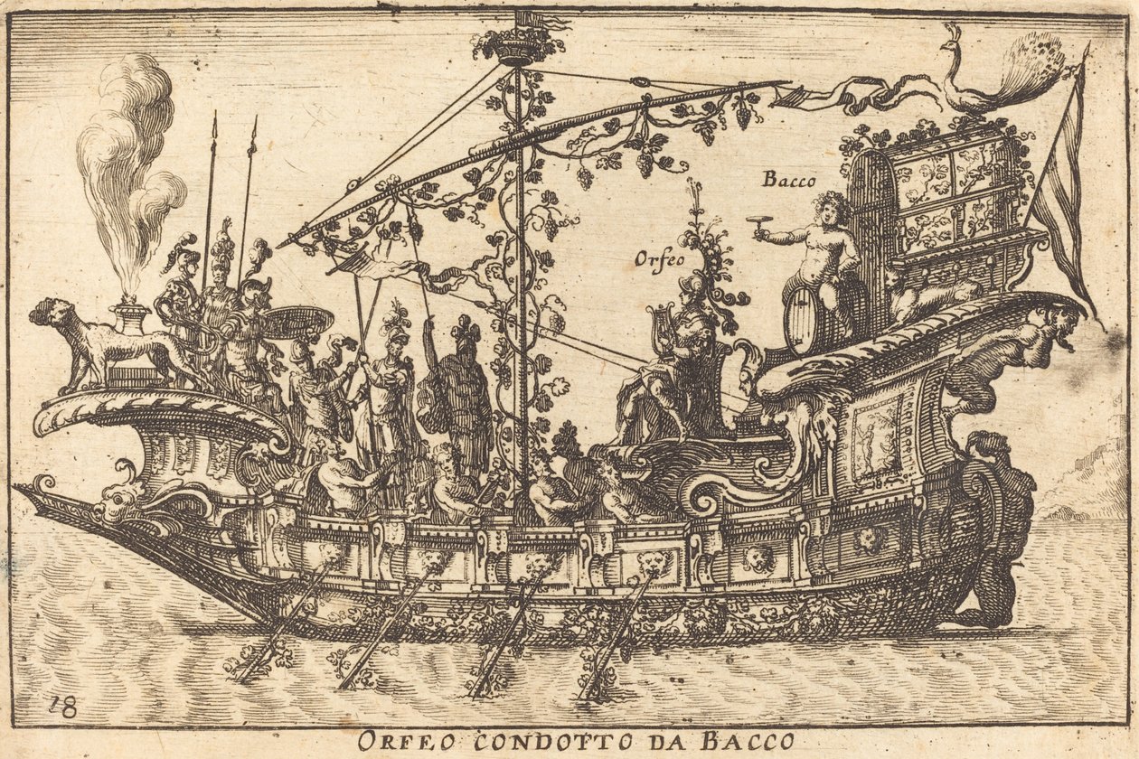 Orfeus vedený Bacchem od Balthasar Moncornet after Remigio Cantagallina