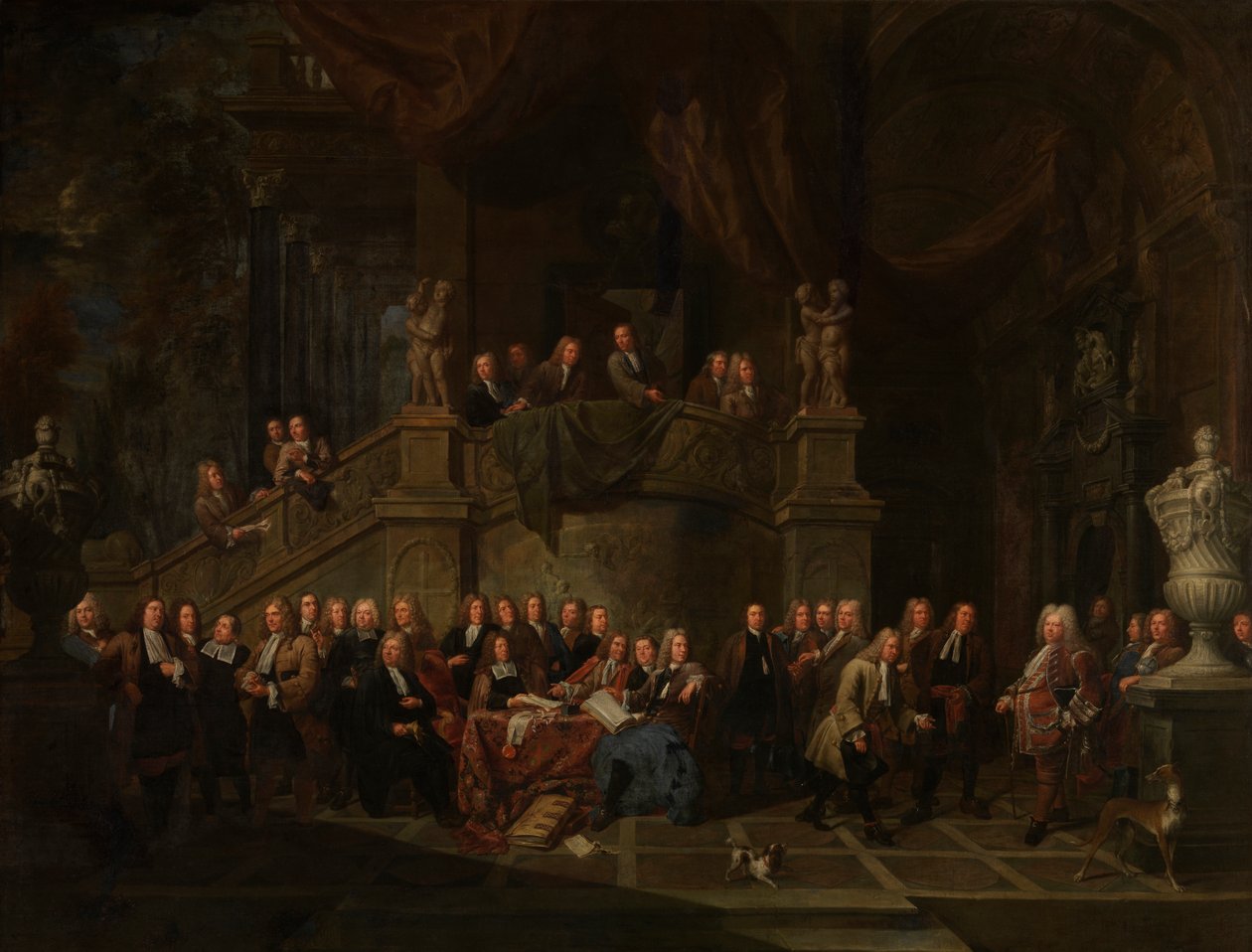 Přijetí Jana Karla de Gordese v cechovně od Balthasar van den Bossche