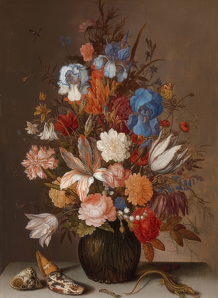 Zátiší s květinami. Kolem 1625-30 od Balthasar van der Ast