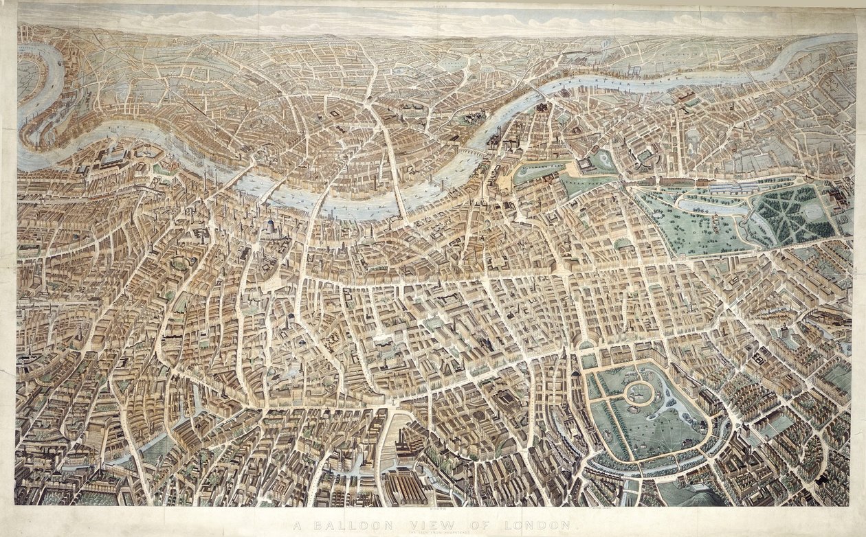 Pohled balónem na Londýn z Hampsteadu od Banks and Co Effingham