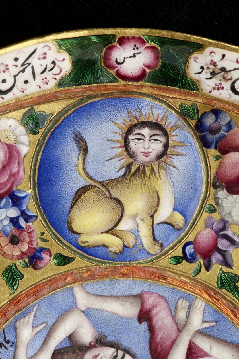 Mísa s víčkem, podšálek a lžíce s astrologickým zdobením, počátek 19. století od Baqir
