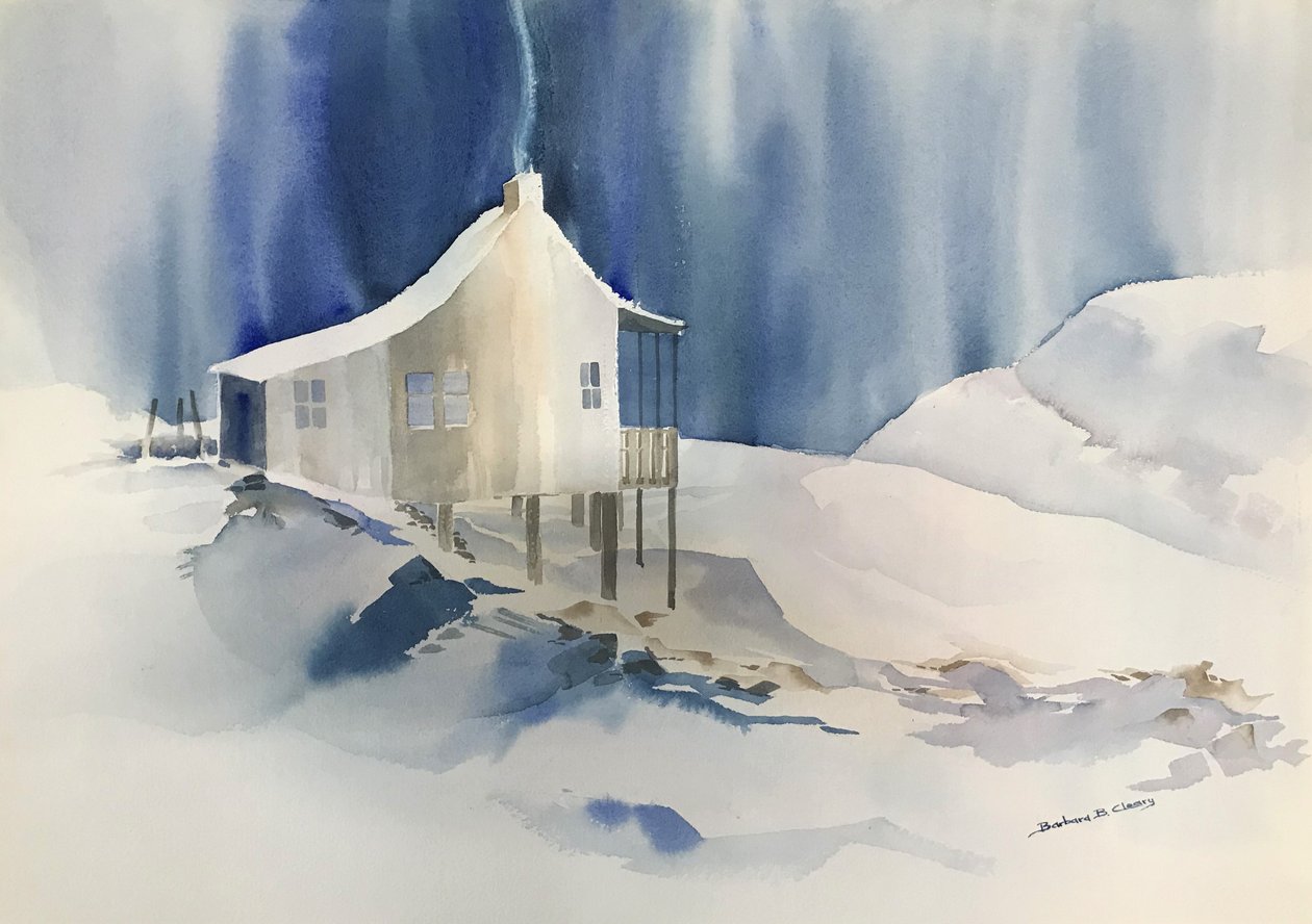 Žádné místo, asi 1960-70 (akvarel na papíře) od Barbara Cleary