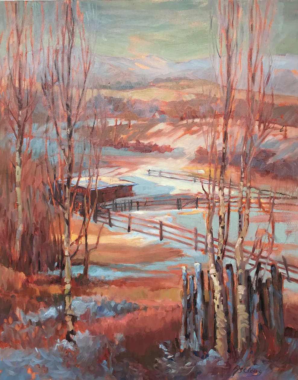 Rancho De Taos New Mexico, cca 1980-2000 (olej na plátně) od Barbara Cleary