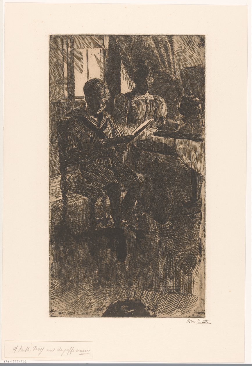 F. Leith Ross se slečnou (původní název na objektu) od Barbara Elisabeth van Houten (signed by artist)
