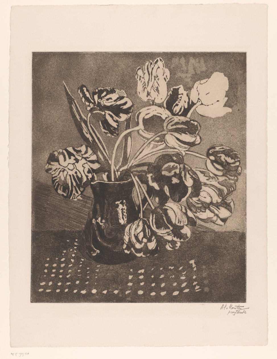 Tulipány ve džbánu od Barbara Elisabeth van Houten (signed by artist)