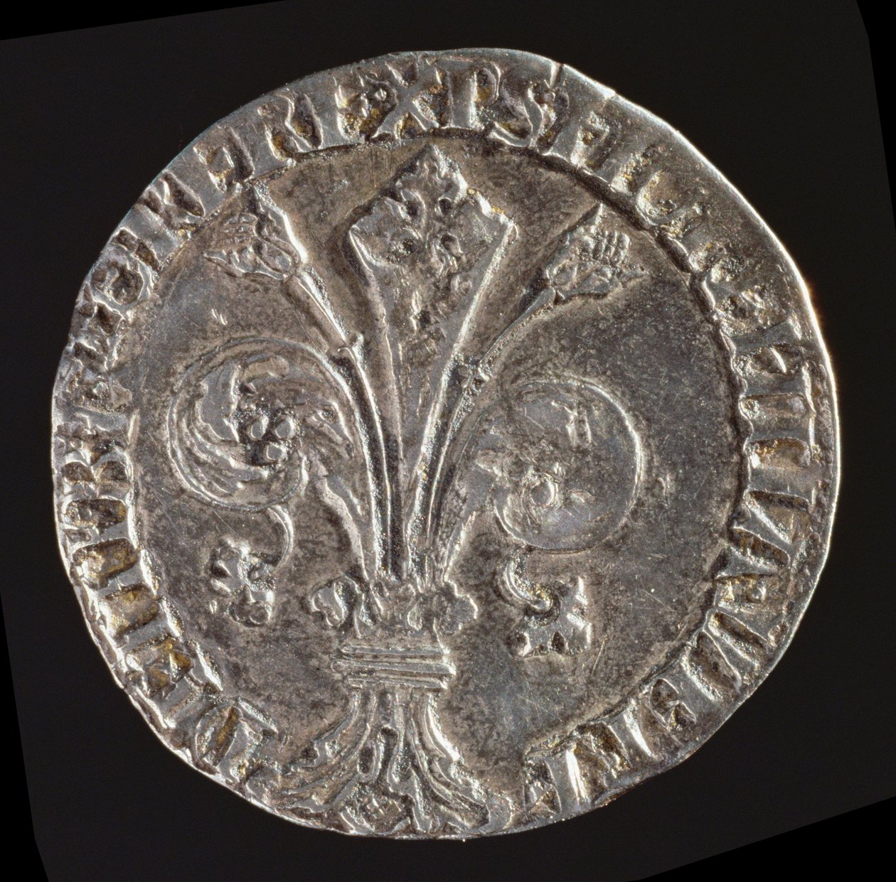 Avers velkého guelfu s fleur de lys, raženo 1376 (stříbro) (revers viz 119192) od Barduccio di Chierichino