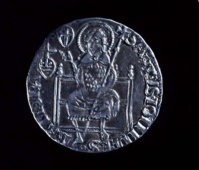 Revers velkého guelfu zobrazujícího sv. Jana Křtitele, raženo 1376 (stříbro) (avers viz 119193) od Barduccio di Chierichino