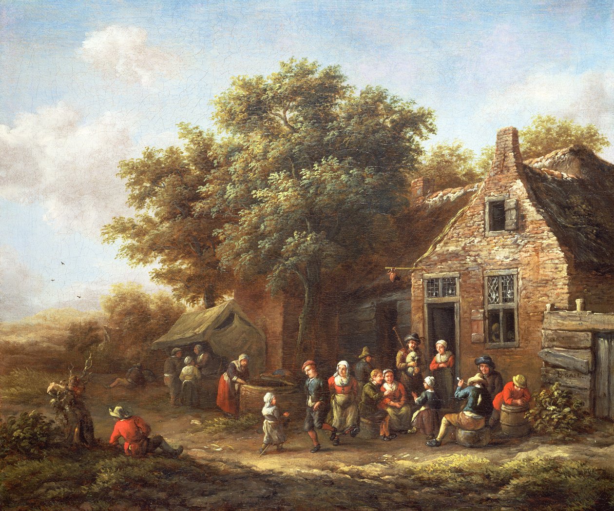 Rolnické veselice před hostincem od Barend Gael or Gaal