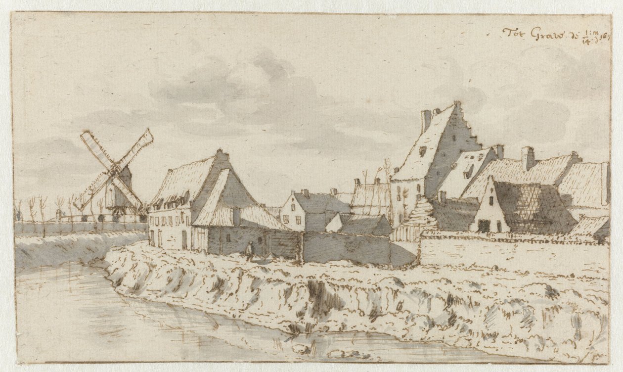 Pohled na Grave, Severní Brabantsko od Barend Klotz (attributed to)