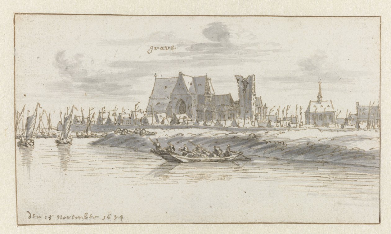 Pohled na Grave, Severní Brabantsko od Barend Klotz (attributed to)
