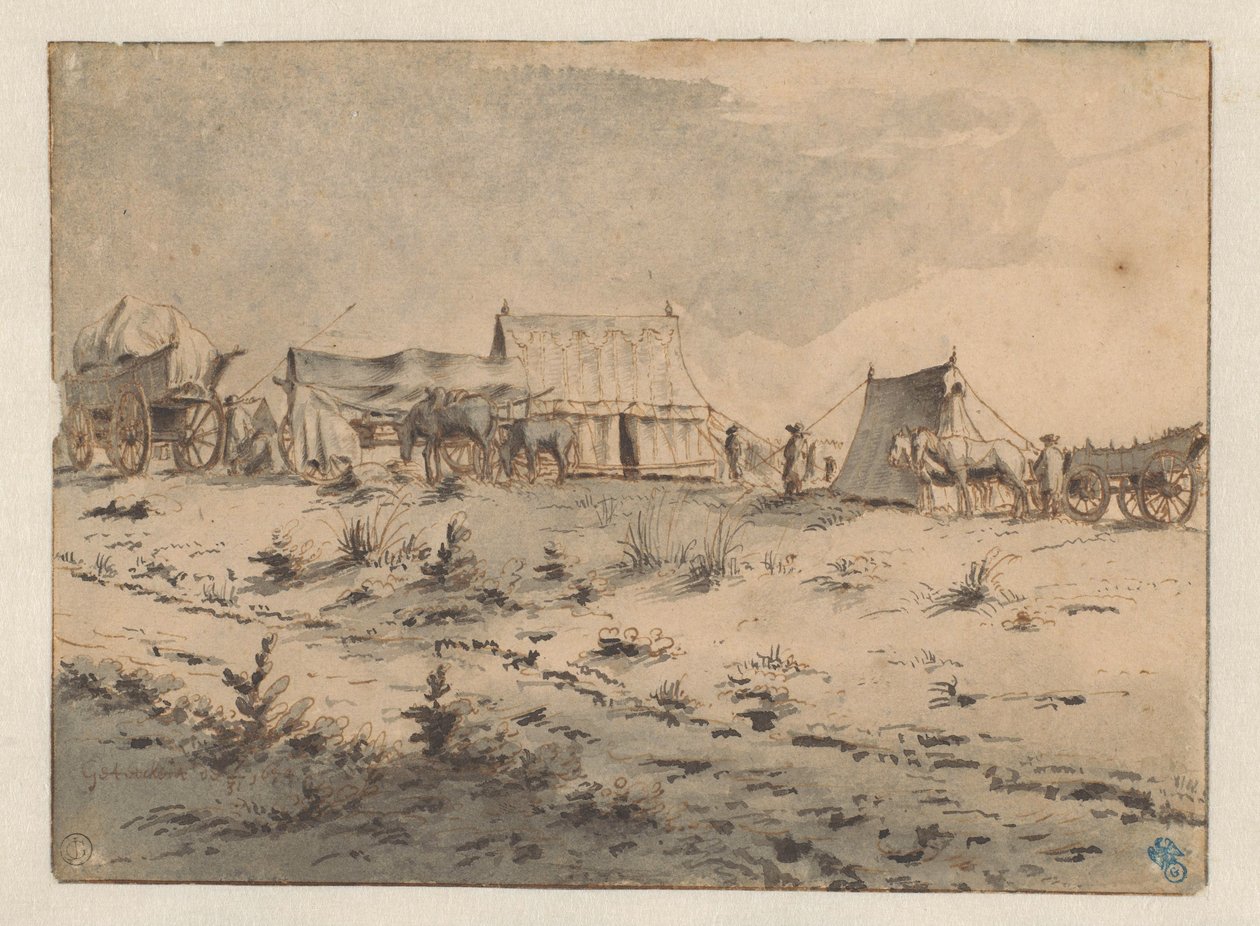 Pohled na armádní základnu od Barend Klotz (attributed to)