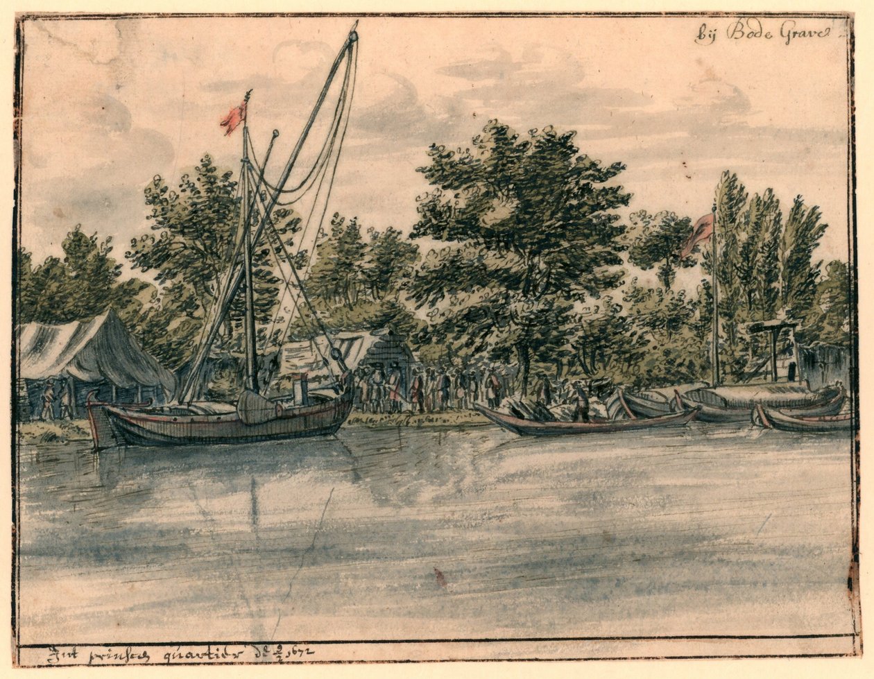 Pohled na čtvrť Willem III poblíž Bodegraven od Barend Klotz (possibly)