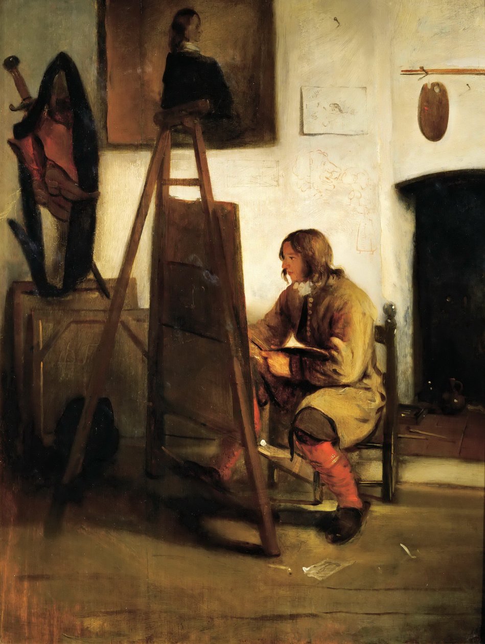 Lnl, mladý malíř ve studiu od Barent Fabritius