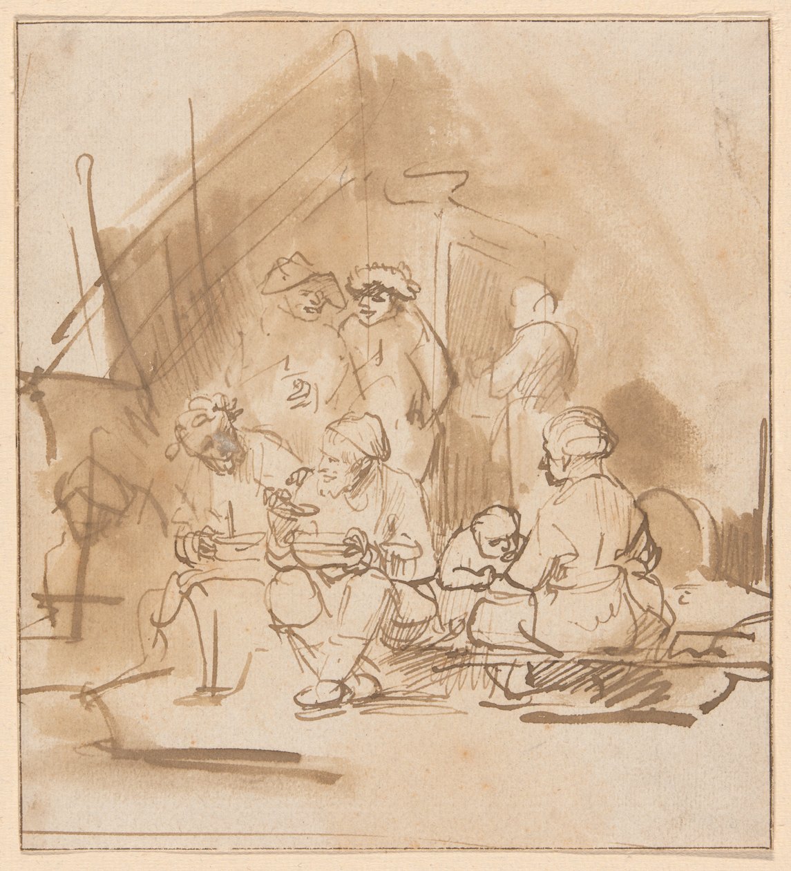 Satyr mezi rolníky od Barent Fabritius