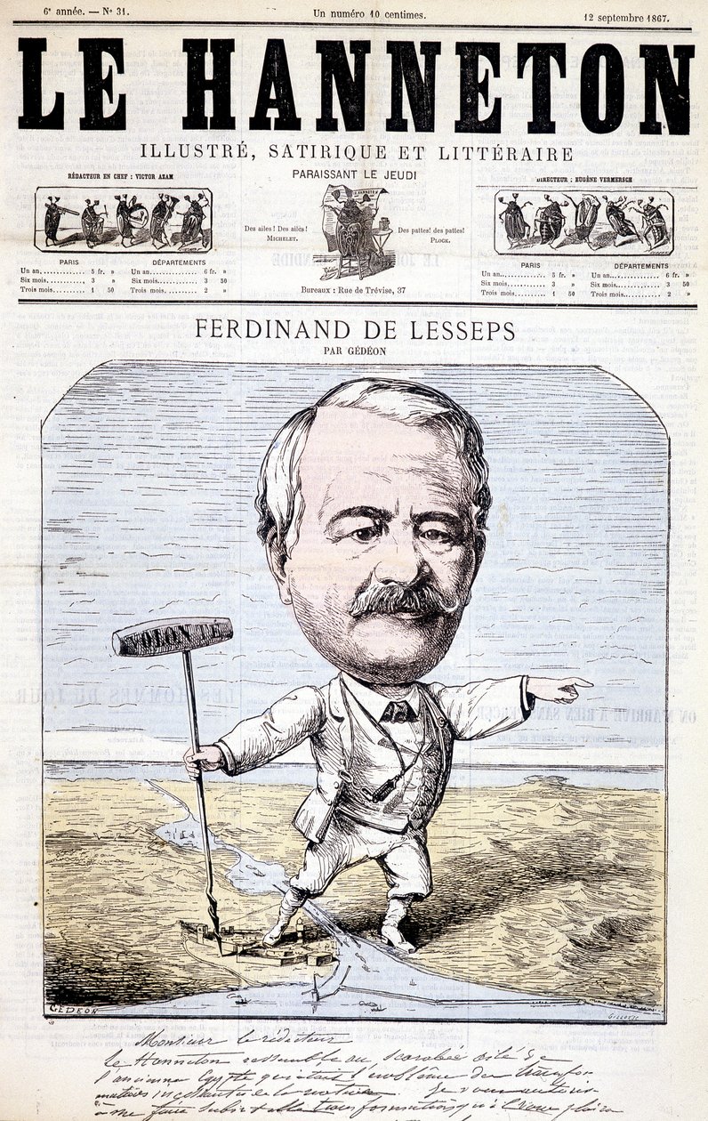 Ferdinand de Lesseps - od Gédéona, v "" Le Hanneton "" z 12.09.1867 od Baril Gedeon