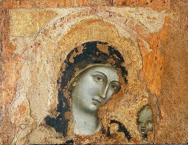 Madonna s dítětem (tempera a plátkové zlato na panelu) od Barnaba da Modena