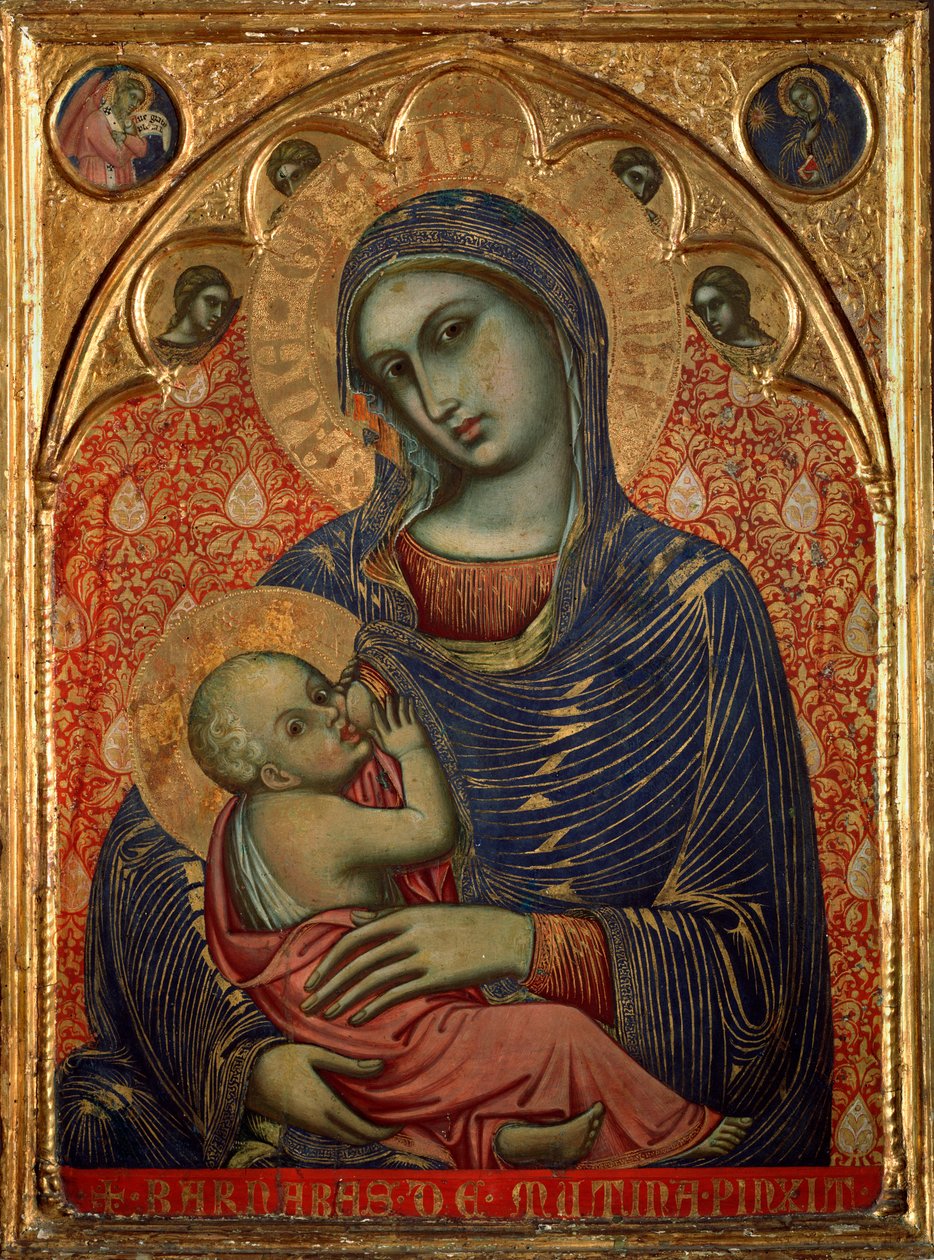 Marie kojící Ježíše (Malba od Barnaba da Modena