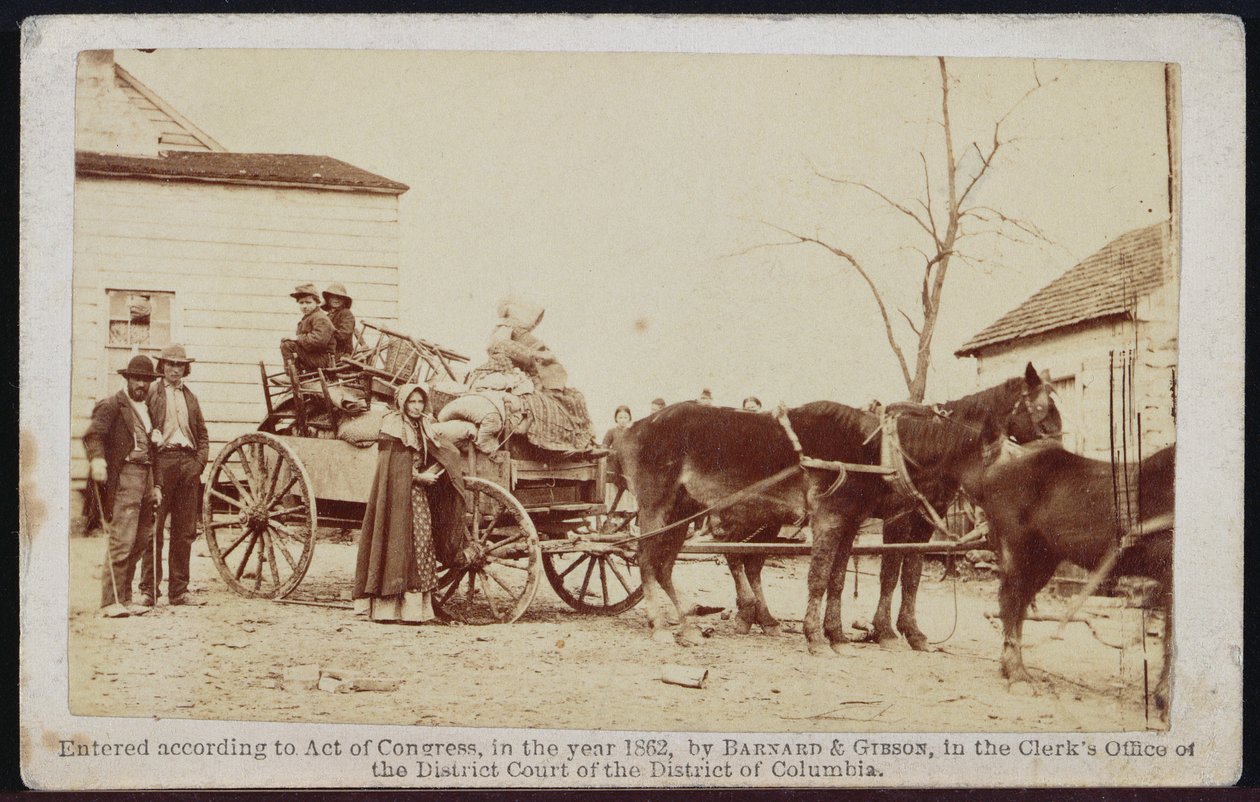 Odjezd ze staré usedlosti, Centreville, Virginia, 1862, z Bradys Album Gallery, č. 306 (černobílá fotografie) od Barnard and Gibson