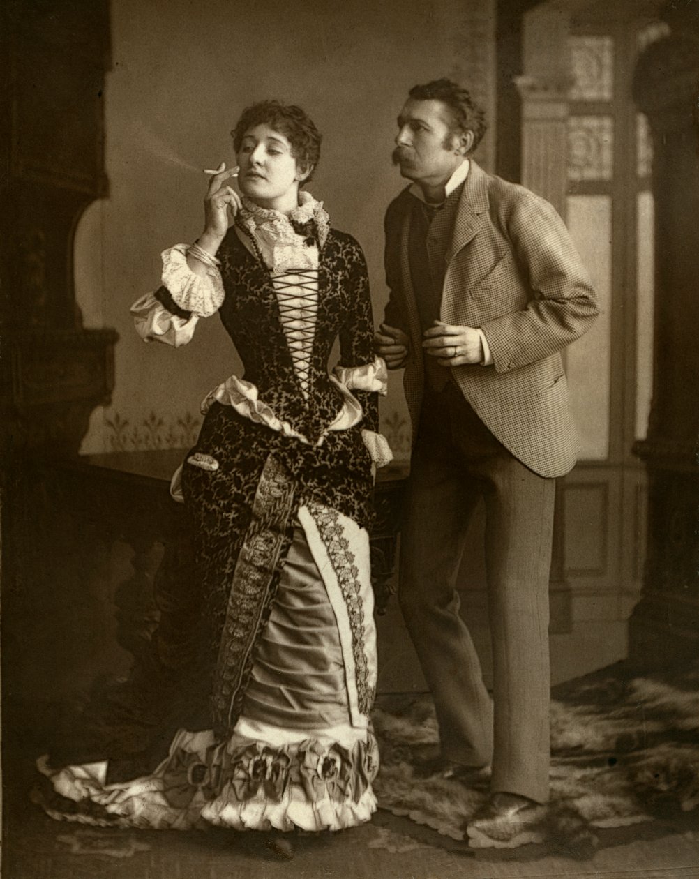 Mary Rorke a Charles Wyndham , britští herci, 1882 od Barnes and Bell Brown