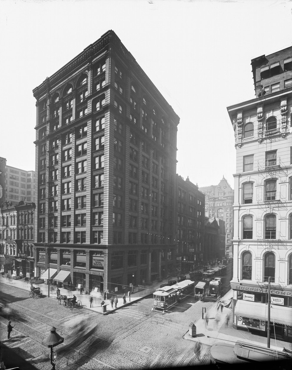 105 West Monroe Street, Chicago, Illinois, USA, cca 1895 (černobílá fotografie) od Barnes and Crosby
