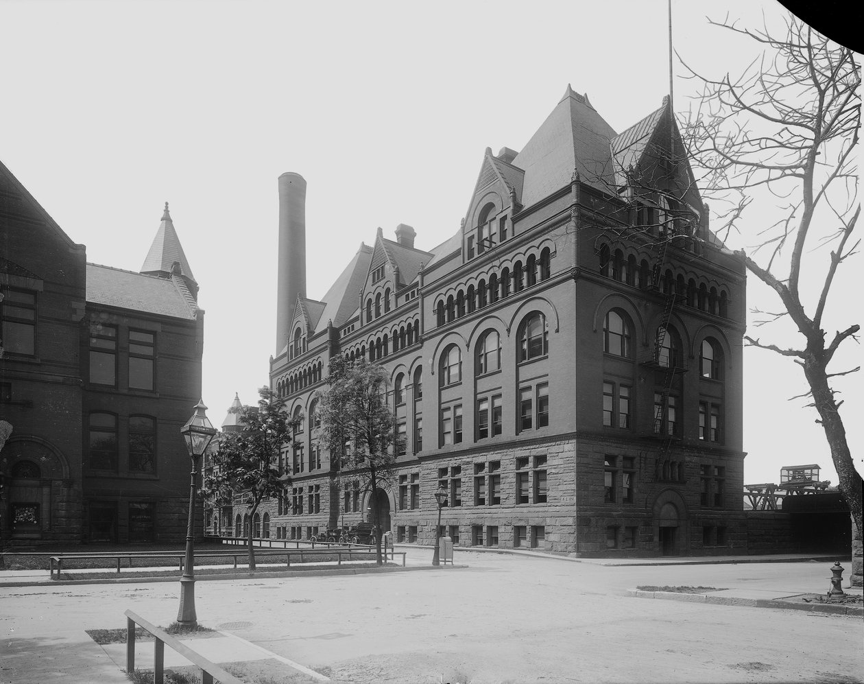 Armor Institute, Chicago, Illinois, USA, kolem roku 1892 (černobílá fotografie) od Barnes and Crosby