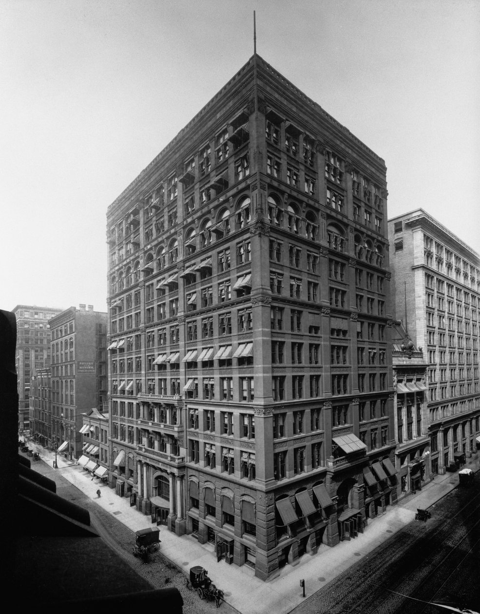 Home Insurance Building, Chicago, Illinois, USA, cca 1905 (černobílá fotografie) od Barnes and Crosby
