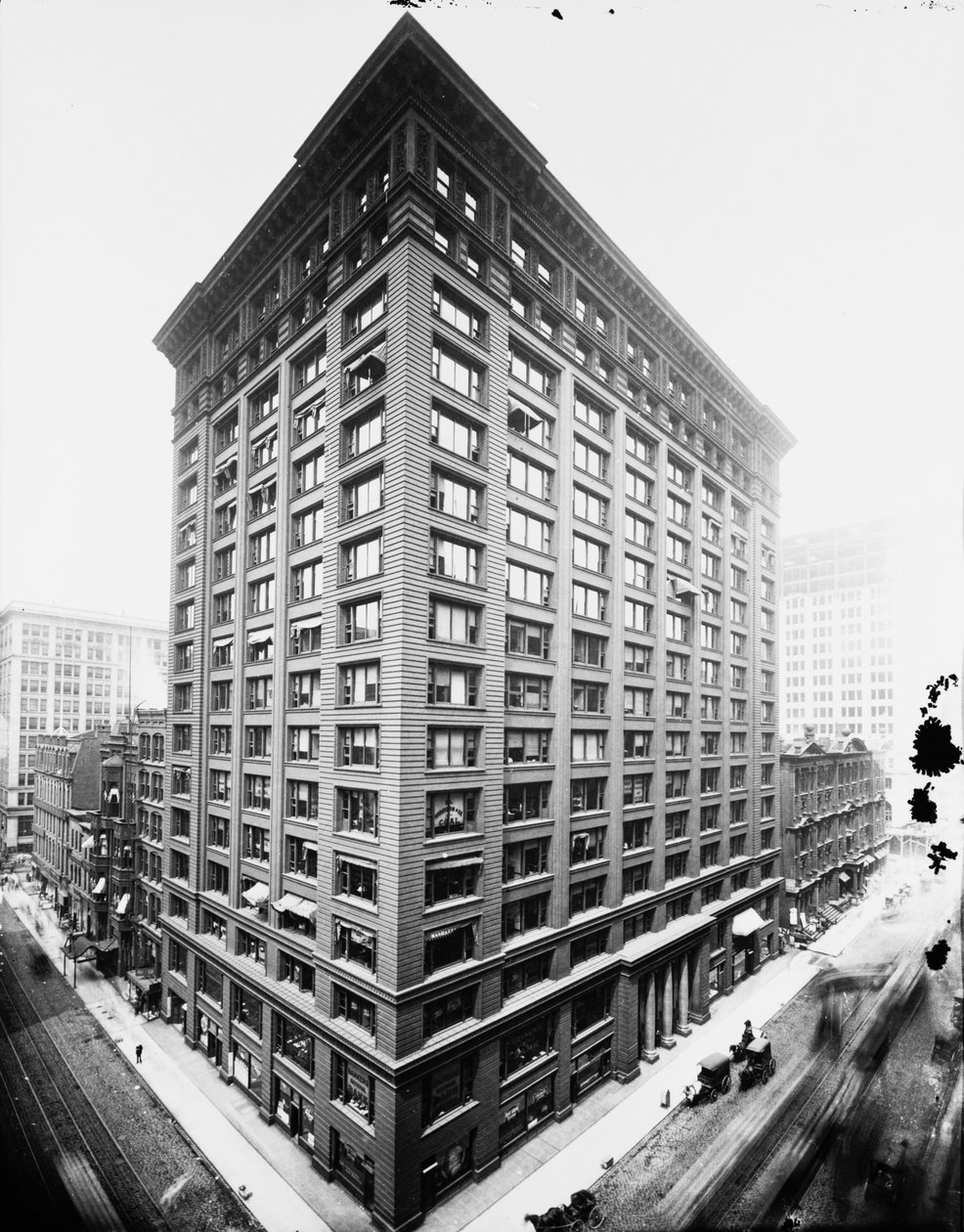 Marquette Building, Chicago, Illinois, USA, cca 1900 (černobílá fotografie) od Barnes and Crosby