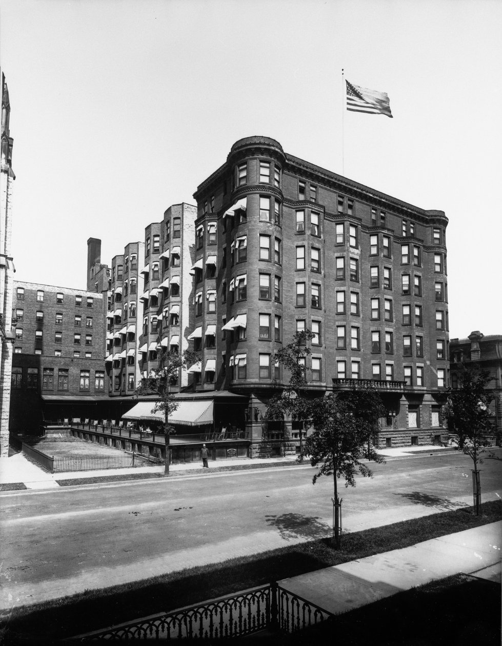 Metropole Hotel (později Lexington Hotel), Chicago, Illinois, USA, cca 1900 (černobílá fotografie) od Barnes and Crosby