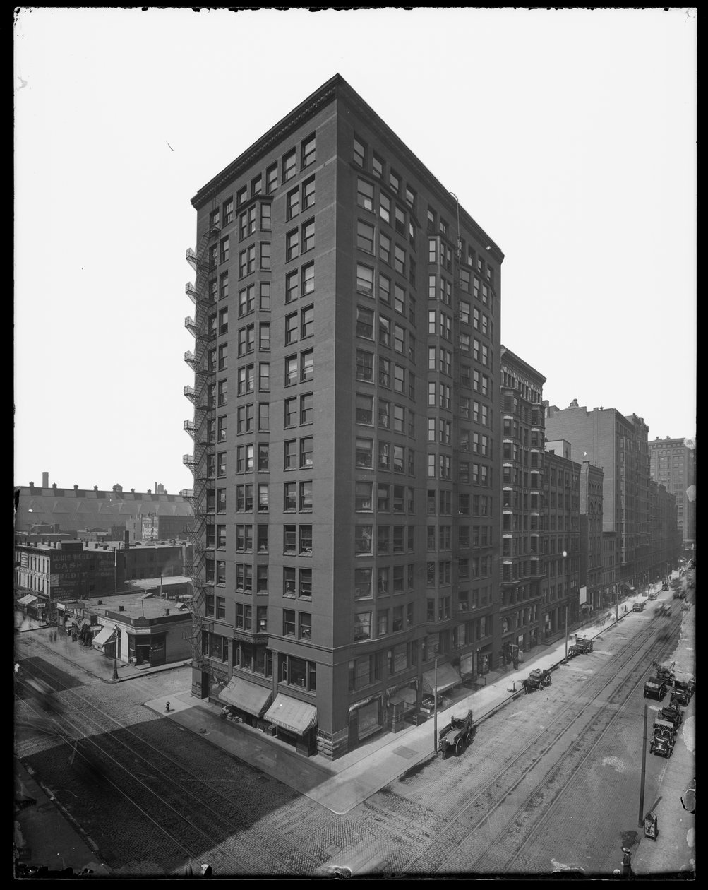 Pontiac Building, Chicago, Illinois, USA, kolem roku 1891 (černobílá fotografie) od Barnes and Crosby