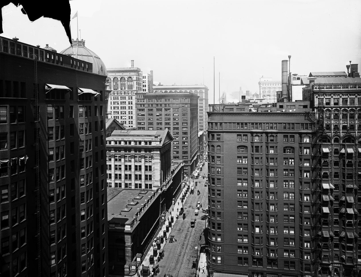 South Dearborn Street, Chicago, Illinois, USA, cca 1905 (černobílá fotografie) od Barnes and Crosby