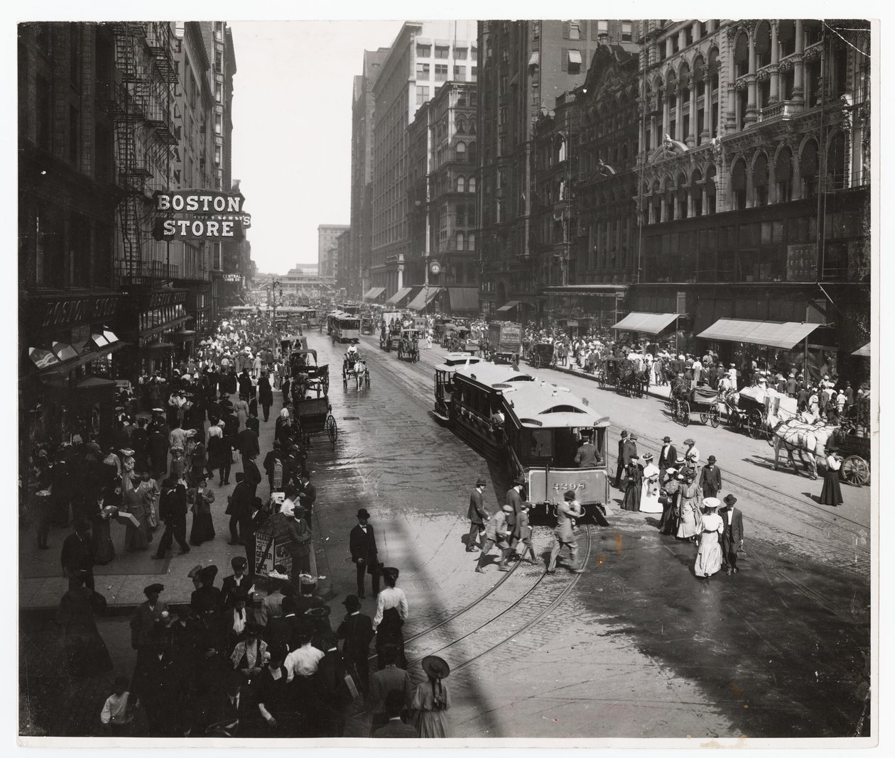 State Street, Chicago, Illinois, USA, cca 1905 (černobílá fotografie) od Barnes and Crosby