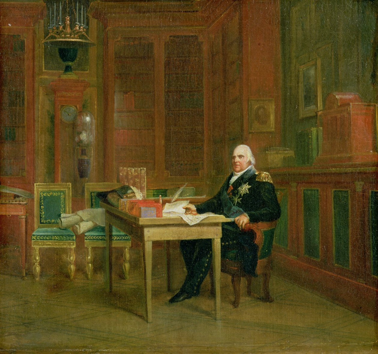 Louis XVIII (1755-1824) ve své studii v Tuileries od Baron François Pascal Simon Gérard