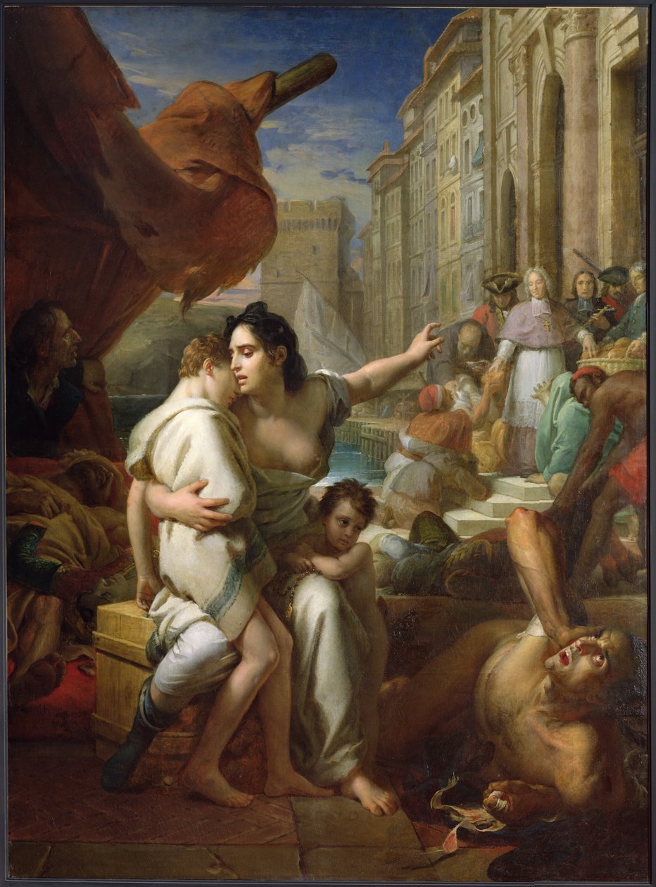 Monseigneur de Belsunce (1670-1755) během moru v Marseille v roce 1720, kolem roku 1825 od Baron François Pascal Simon Gérard