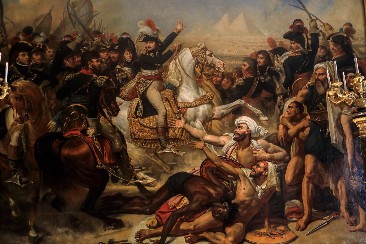 Bonaparte Haranguing svou armádu před bitvou u pyramid. 1810 (olej na plátně) od Baron Antoine Jean Gros