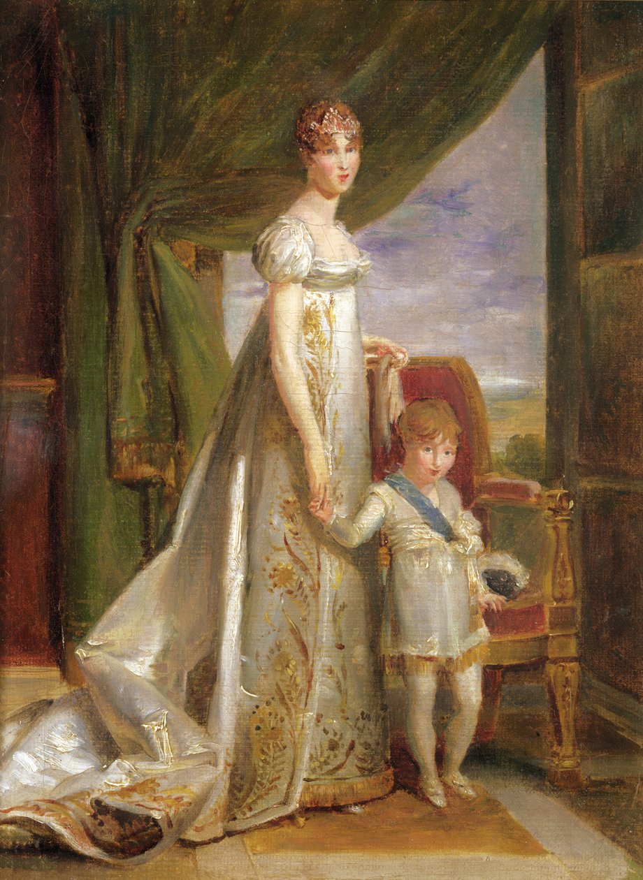 Hortense-Eugénie de Beauharnais (1783 - 1837), královna Holandska a její syn Charles Napoléon Bonaparte (1803 - 1807), 1806 od Baron François Pascal Simon Gérard